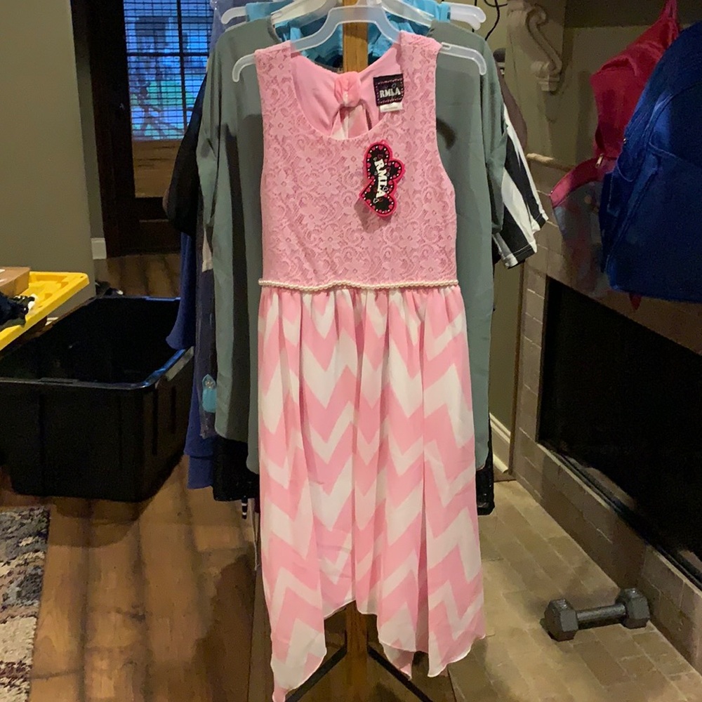 Pink lace/shamrock girls dress